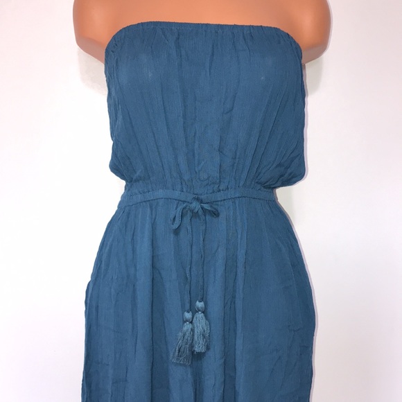 Elan Brielle Strapless Jumpsuit Dark Denim - Picture 4 of 11
